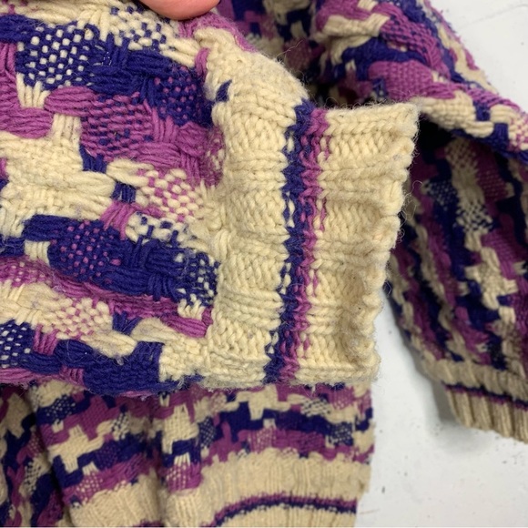 Runa maki vintage handmade sheep wool chunky knit sweater size XL - Picture 4 of 9